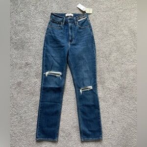 Abercrombie & Fitch Women's Straight Leg Jeans - Dark Blue